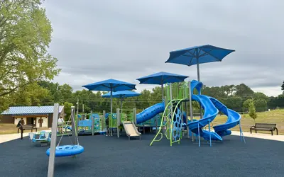 Accessible playground equipment designed for children of all abilities at Hollybrook Park